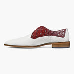 Stacy Adams - RUSSO Leather Sole Plain Toe Oxford - White/Red - 25273-120