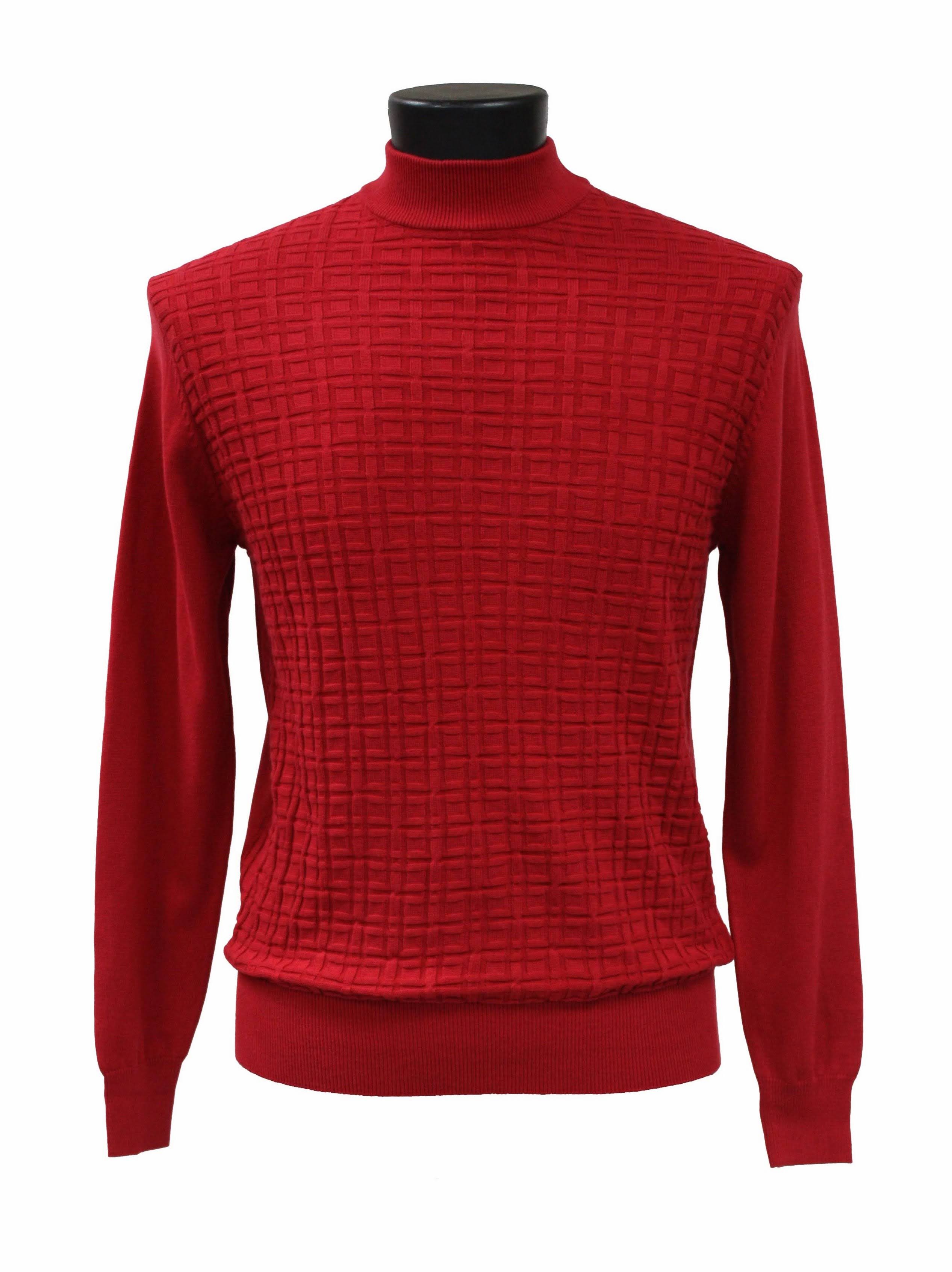Bassiri L/S Mock Neck Sweater 635-Red