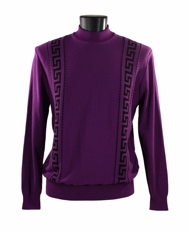 Bassiri L/S Mock Neck Sweater 636-Purple