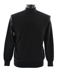 Bassiri L/S Mock-Neck Black Sweater 638