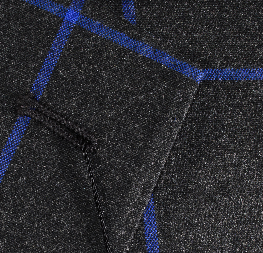 Sean John Modern Fit Suit Charcoal/Blue Window Pane MUTO257Z1214
