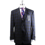 Sean John Modern Fit Suit Charcoal/Blue Window Pane MUTO257Z1214