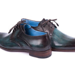 Paul Parkman Turquoise & Brown Medallion Toe Derby Shoes - 6584-TRQ