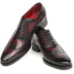 Paul Parkman Bordeaux Burnished Goodyear Welted Wingtip Oxford Shoes - 66BRD94