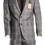 Tallia Orange Black/Yellow Plaid Suit VARG2SFX0168