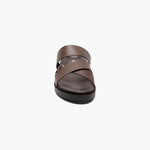 Stacy Adams - MODESTO Cross Strap Ornament Slide Sandal - Chocolate - 25511-202