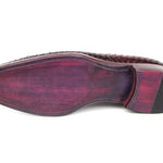 Paul Parkman Men's Woven Leather Tassel Loafers Burgundy - WVN88-BUR