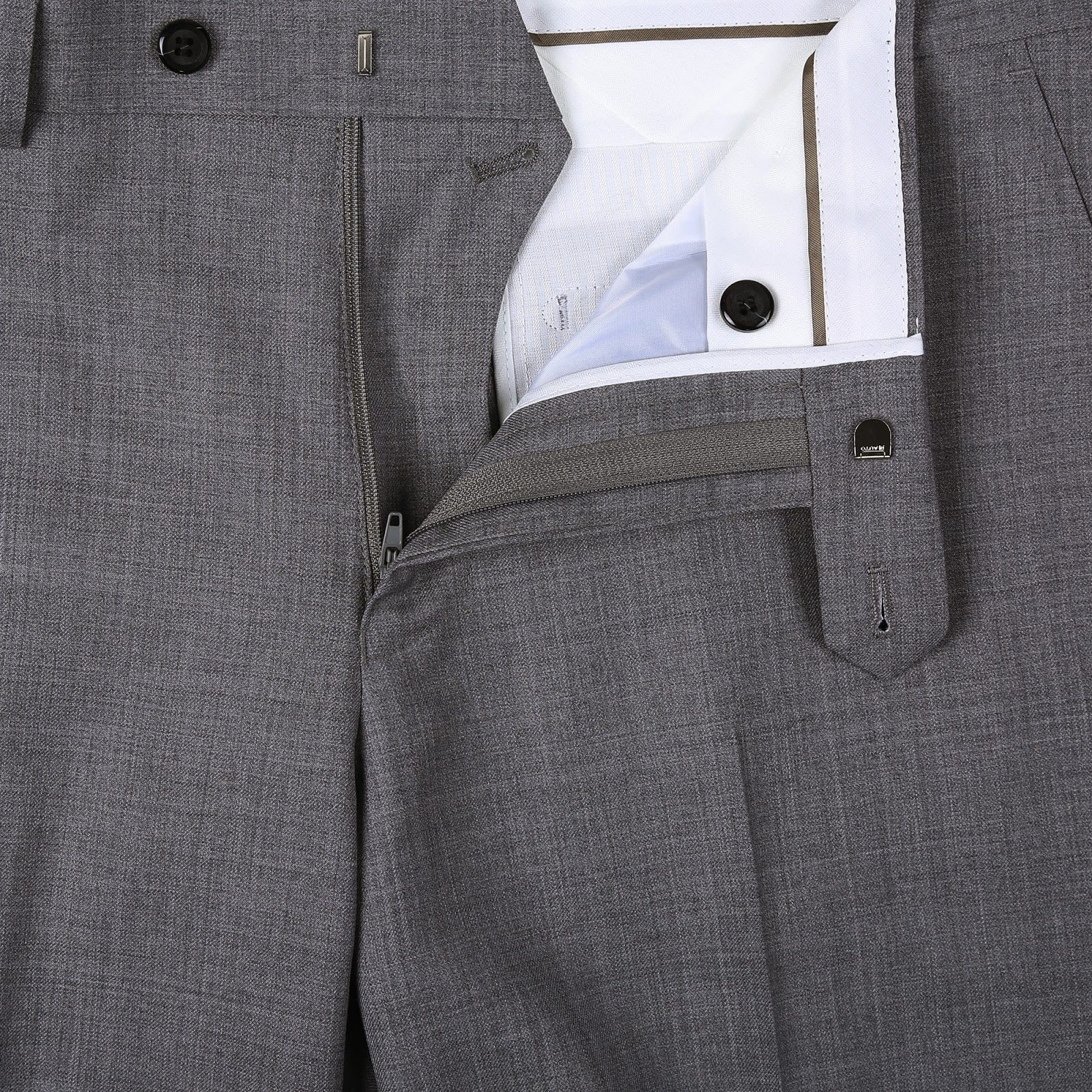 RENOIR Dark Grey 2-Piece Slim Fit Notch Lapel Wool Suit 508-3