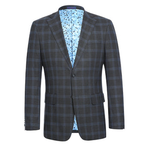 ENGLISH LAUNDRY Charcoal with Blue Check Notch Suit 72-55-095