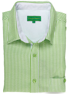 Giorgio Inserti Seersucker Shirt/Pant Set 7287-63 Green