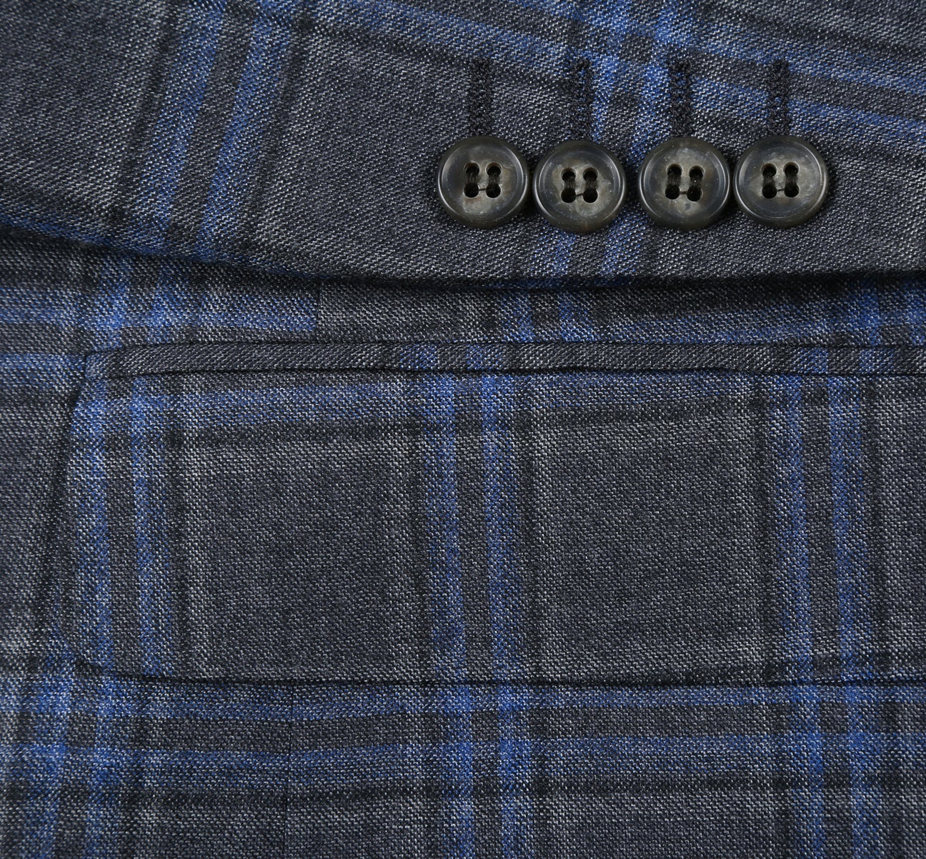 RENOIR Grey 3-Piece Classic Fit 100% Wool Heritage Plaid Suit 580-4