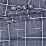 RENOIR Grey Classic Fit Single Breasted Check Suit 293-14