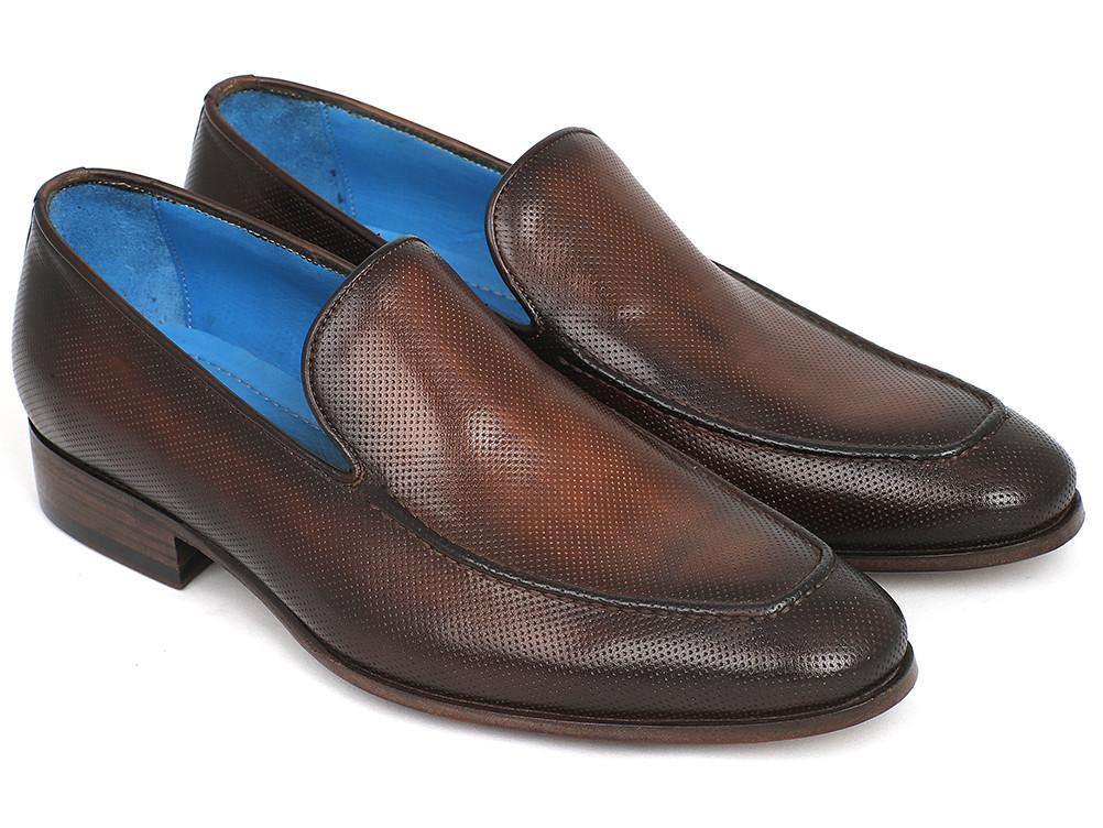 Paul Parkman Perforated Leather Loafers Brown - 874-BRW