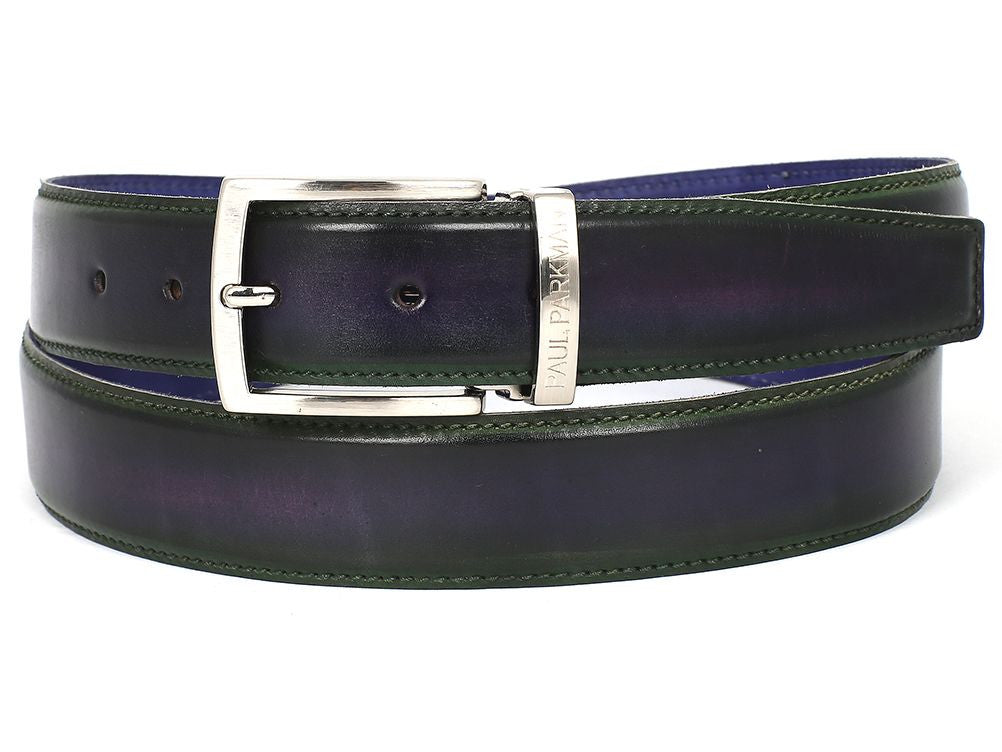Paul Parkman Leather Belt Dual Tone Green & Purple - B01-GRN-PURP