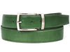 Paul Parkman Leather Belt Hand-Painted Green - B01-LGRN