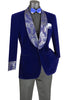 Vinci Regular Fit Single Breasted Velvet Sport Coat (Blue) BF-5