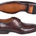 Paul Parkman Brown & Bordeaux Leather Apron Derby Shoes - 33BRD92