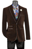 Vinci Slim Fit Velvet Sport Coat (Brown) BS-02