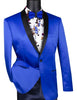 Vinci Slim Fit Sport Coat with Narrow Shawl Lapel (Royal Blue) BST-1