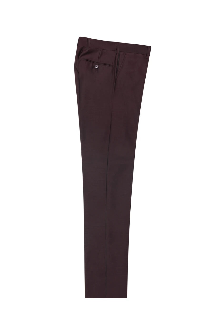 Tiglio Luxe 2560 Burgundy Flat Front Pure Wool Modern Fit