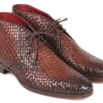 Paul Parkman Brown Woven Leather Chukka Boots - CK82WVN