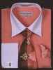 Daniel Ellissa Two Tone French Cuff Dress Shirt DS3006WTPRT Coral