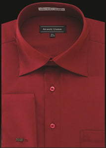 Avanti Uomo French Cuff Dress Shirt DN32M Crimson