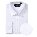 RENOIR White Classic/Regular Fit Long Sleeve Travel Easy-Care Cotton Dress Shirt CS0220