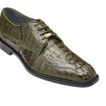 Belvedere - Chapo, Genuine Hornback Crocodile Dress Shoe - Olive - 1465
