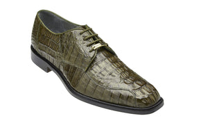 Belvedere - Chapo, Genuine Hornback Crocodile Dress Shoe - Olive - 1465