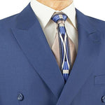 Vinci Regular Fit Double Breasted 2 Piece Suit (Blue) DC900-1