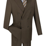Vinci Regular Fit Double Breasted 2 Piece Suit (Brown) DC900-1