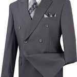 Vinci Regular Fit Double Breasted 2 Piece Suit (Heather Gray) DC900-1