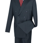 Vinci Regular Fit Double Breasted 2 Piece Suit (Navy) DC900-1