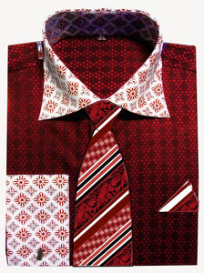 Avanti Uomo French Cuff Dress Shirt DN69M Red