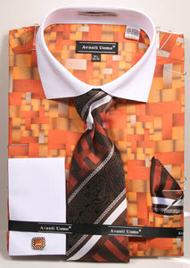 Avanti Uomo French Cuff Dress Shirt DN71M Orange