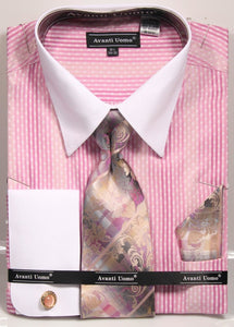 Avanti Uomo French Cuff Dress Shirt DN78M Pink