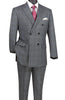 Vinci Executive 2 Piece Double Breasted Windowpane Suit (Charcoal) DRW-2