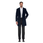 ENGLISH LAUNDRY Wool Blend Breasted Navy Top Coat EL53-01-092