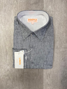Inserch Premium Linen Yarn-Dye Solid Long Sleeve Shirt 24116-33 Gray