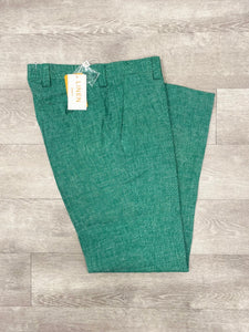 Inserch Premium Linen Flat Front Pants P3116 Green