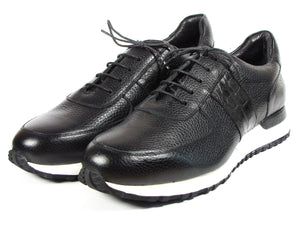 Paul Parkman Men's Black Floater Leather Sneakers - LP206BLK