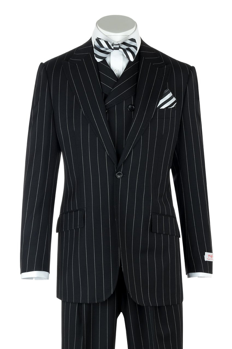 Tiglio Rosso San Giovesse Black Pinstripe TIG1052 – Unique Design Menswear
