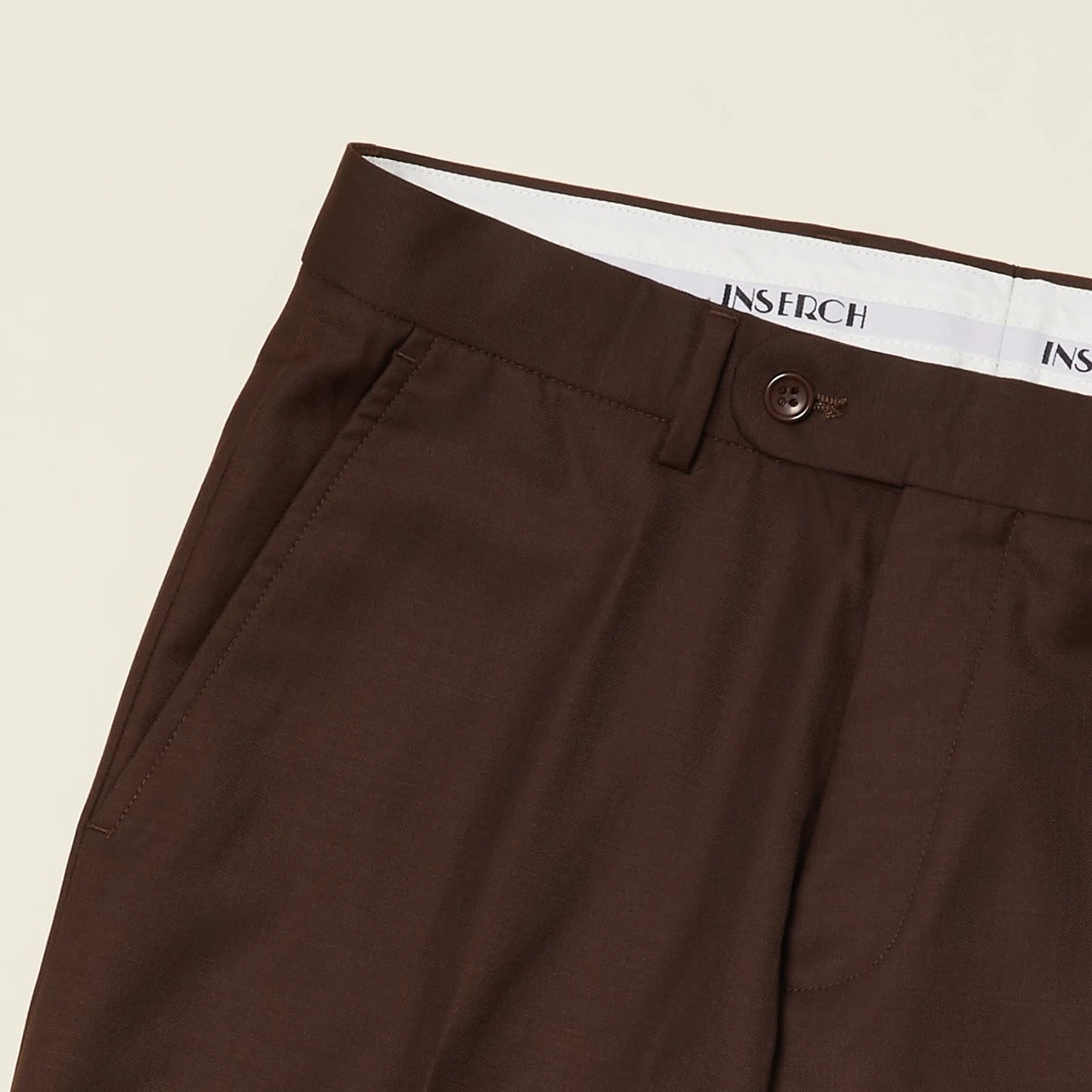 Inserch Premium Wool Flat Front Pants P3118-25 Brown