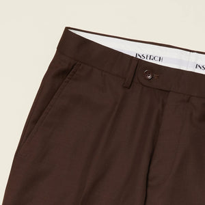 Inserch Premium Wool Flat Front Pants P3118-25 Brown