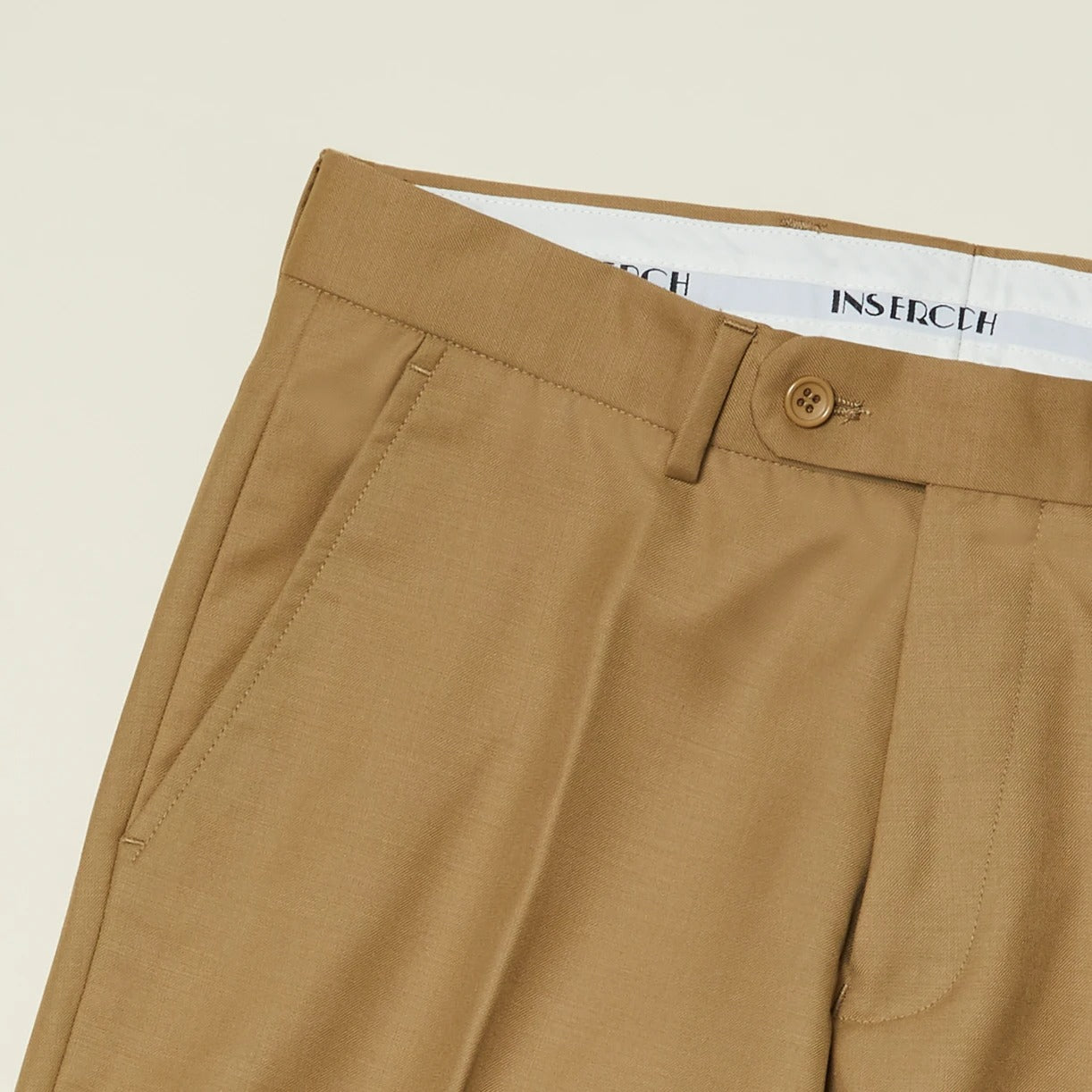 Inserch Premium Wool Flat Front Pants P3118-09 Khaki