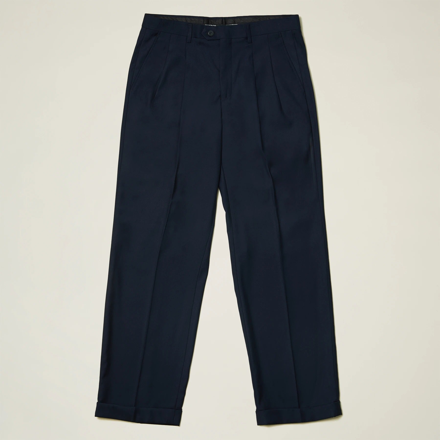 Inserch Solid Two-Pleat T/R Pants P1199-11 Navy