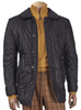 Inserch Quilted Coat with Corduroy Trim 515-01 Black