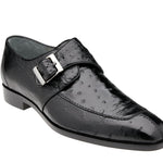 Belvedere - Josh, Genuine Ostrich Single Buckle Dress Shoe - Black - 114011 (SIZE 8.5 and 9.5 ONLY) (FINAL SALE)