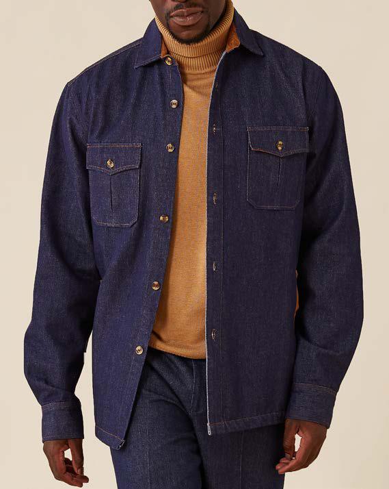 Inserch Jean Shirt Jacket Set JS003 + P003 - 10 Denim Blue